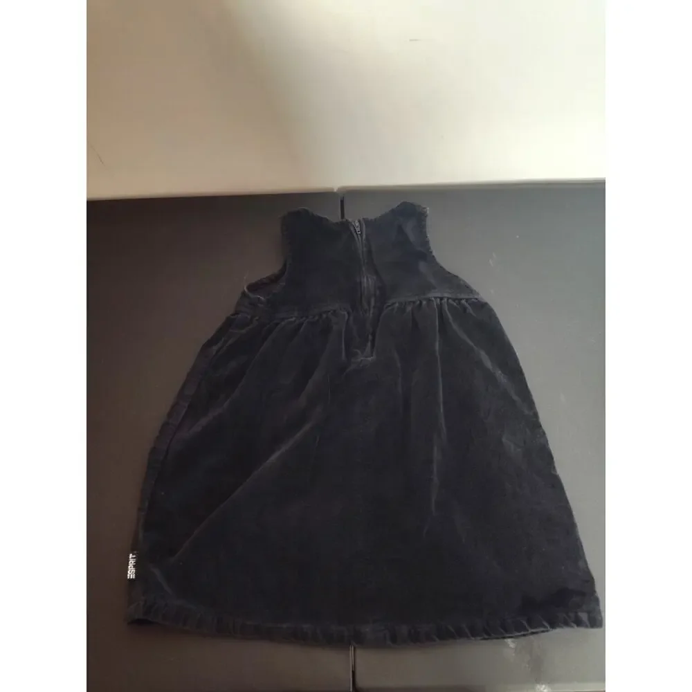 Vintage ESPRIT Velvet Black Baby Dress 12mos Retro 90s